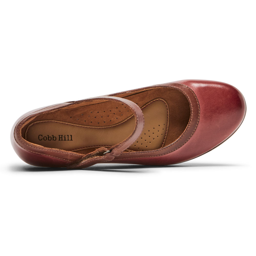 Rockport Flats For Womens Red - Cobb Hill Laurel Mary Jane - WZ5678930